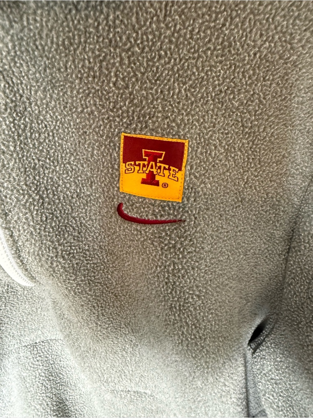 Nike Iowa State Cyclones Fleece 1/4 Zip Pullover Jacket Grey Medium - Picture 5 of 7